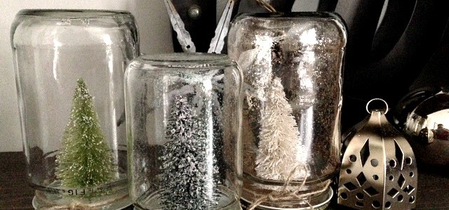Re-purposed glass jar decorations
