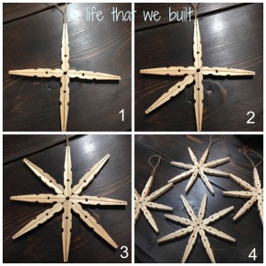 DIY Clothespin Snowflake Ornaments - A Life That We Built